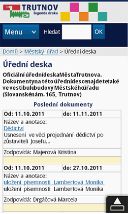 Mobilní úřední deska