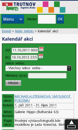 Mobilní kalendář akcí